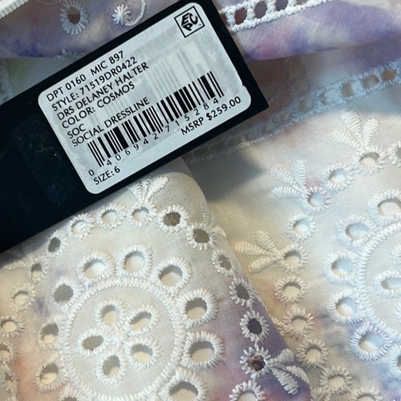 NWT Gianni Bini Delaney Embroidered Eyelet Halter,Cosmic,Side Cut-Out, Size 4 - Picture 4 of 14